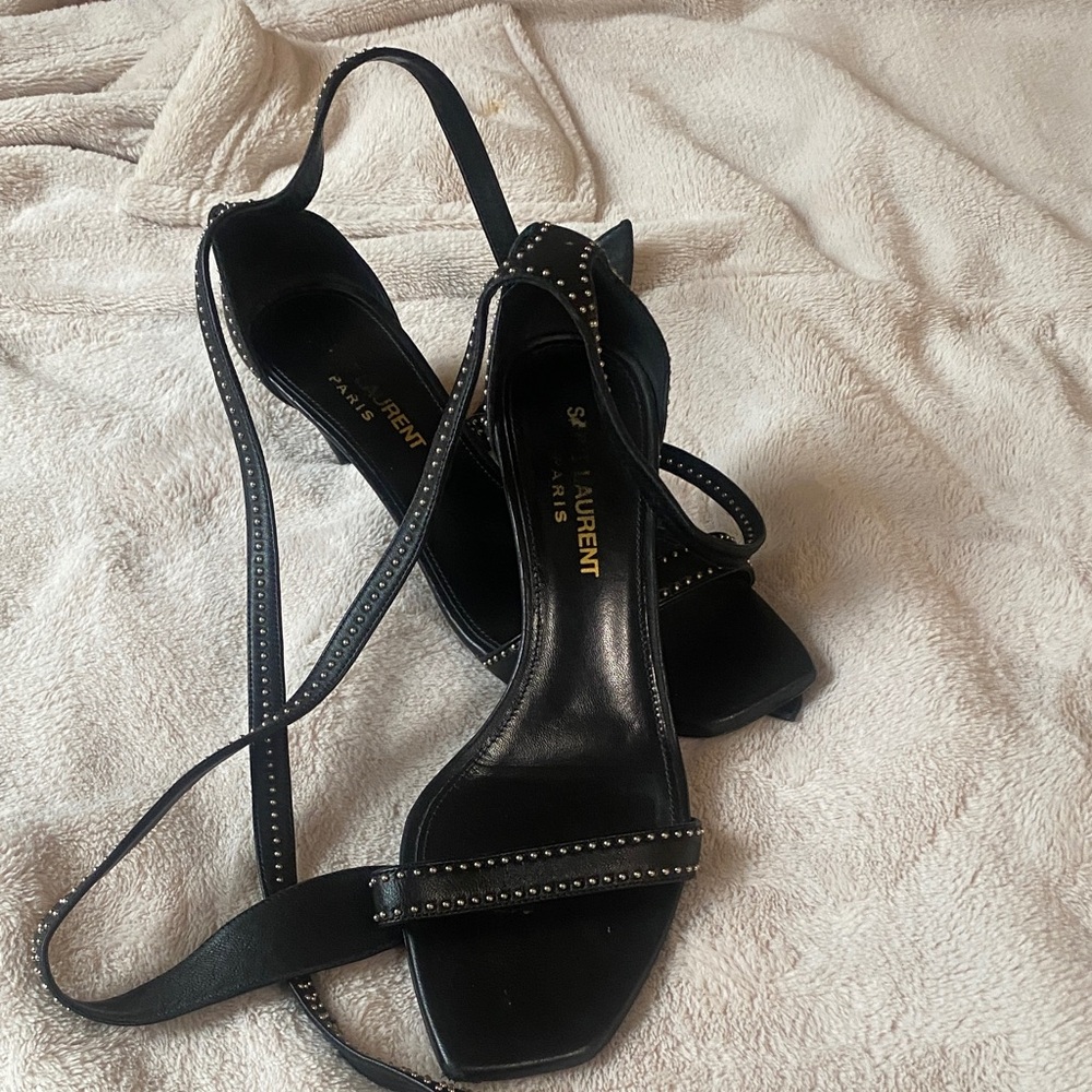 Saint Laurent Black Studded Heels